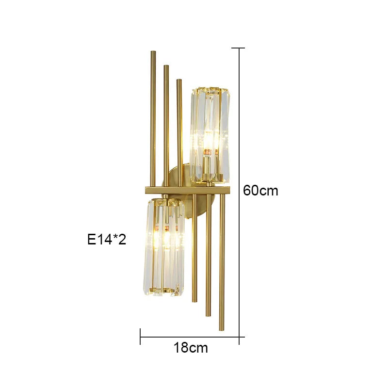DecorBites™ Crystal Gold Wall Lamp for Luxurious Living Room and Bedroom Lighting