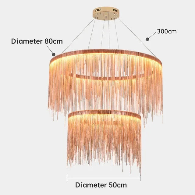 Gold Chain LED Chandelier