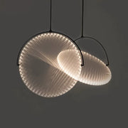 Ivory Fabric Drum Pendant