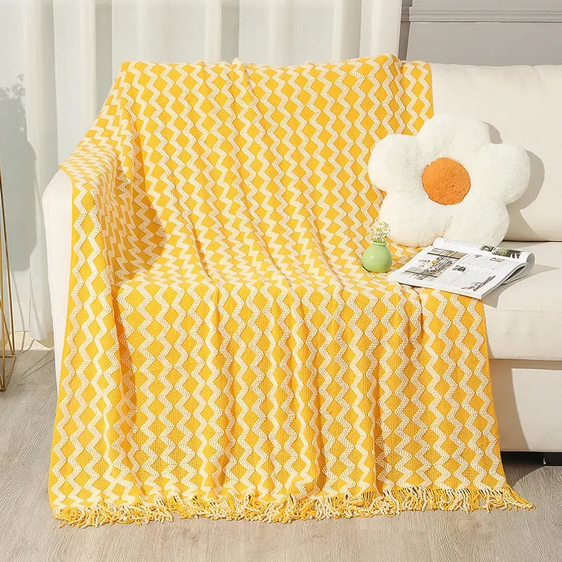 Acrylic Tassel Throw Blanket