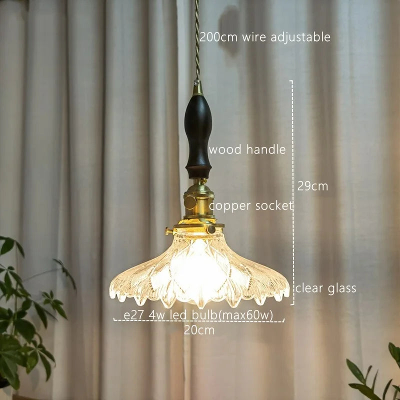 DecorBites™ Japanese Style Green Glass LED Pendant Chandelier for Home Decor