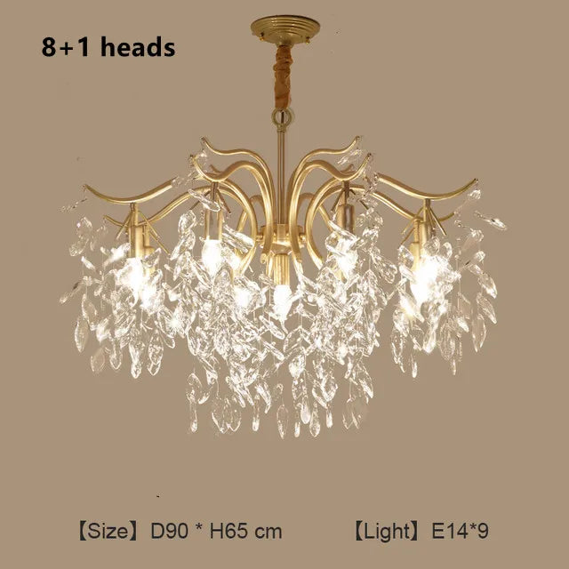 DecorBites™ Crystal Chandelier: Modern Minimalist Luxury LED Lighting for Living Room and Bedroom