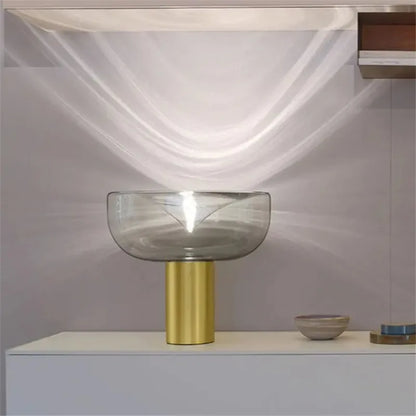 DecorBites™ Aella Table Lamp: Elegant Clear Glass Luxury Art Desk Lamp for Office, Bedroom, and Foyer