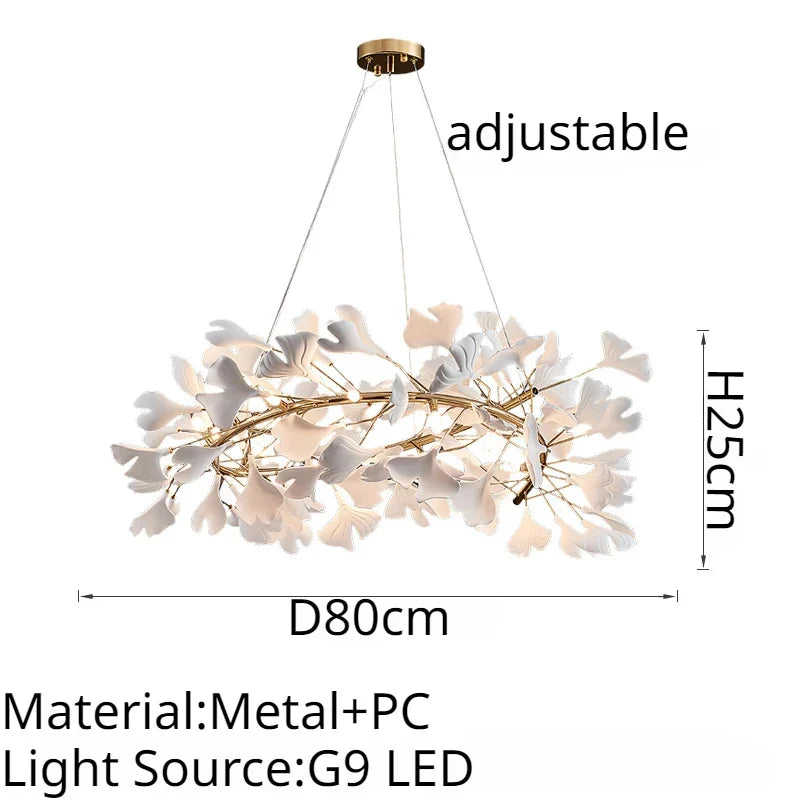 Golden Ceramic Branch Chandelier