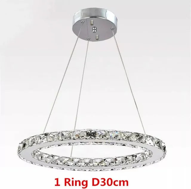 DecorBites™ Crystal LED Chandelier Pendant Light for Modern Luxury Living Dining Room Décor
