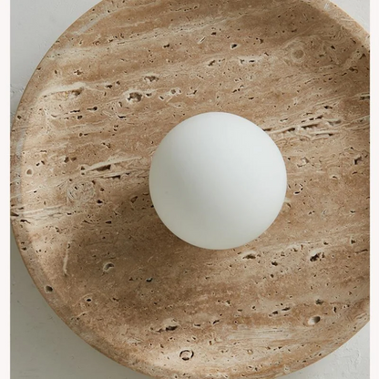 DecorBites™ Glass Ball LED Ceiling Light, Japan Style, Yellow Travertine, Restaurant Reading Décor