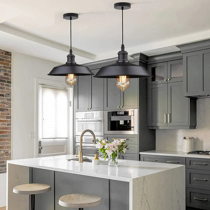 DecorBites™ Black Farmhouse Pendant Light for Kitchen Island Stair Dining Hallway