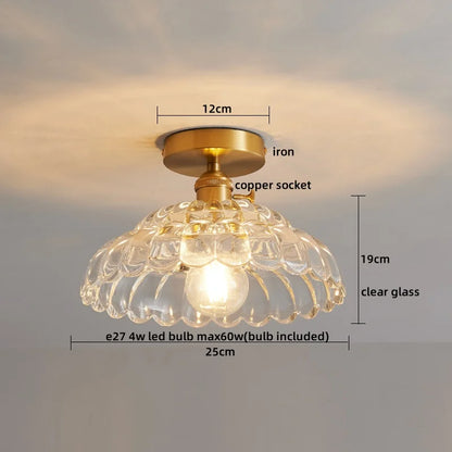 DecorBites™ Glass Copper LED Ceiling Light - Simple Art Decorative Chandelier
