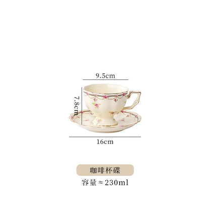 DecorBites™ Lemon Pattern Porcelain Tea Set: Teapot, Kettle, Handle Cup, Mugs