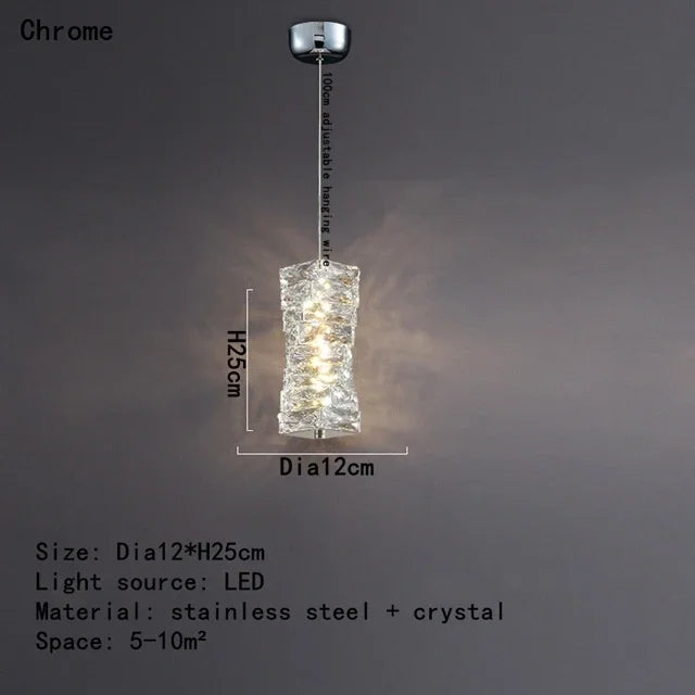 DecorBites™ Crystal LED Pendant Ceiling Chandelier for Kitchen Island, Dining Room & Living Room