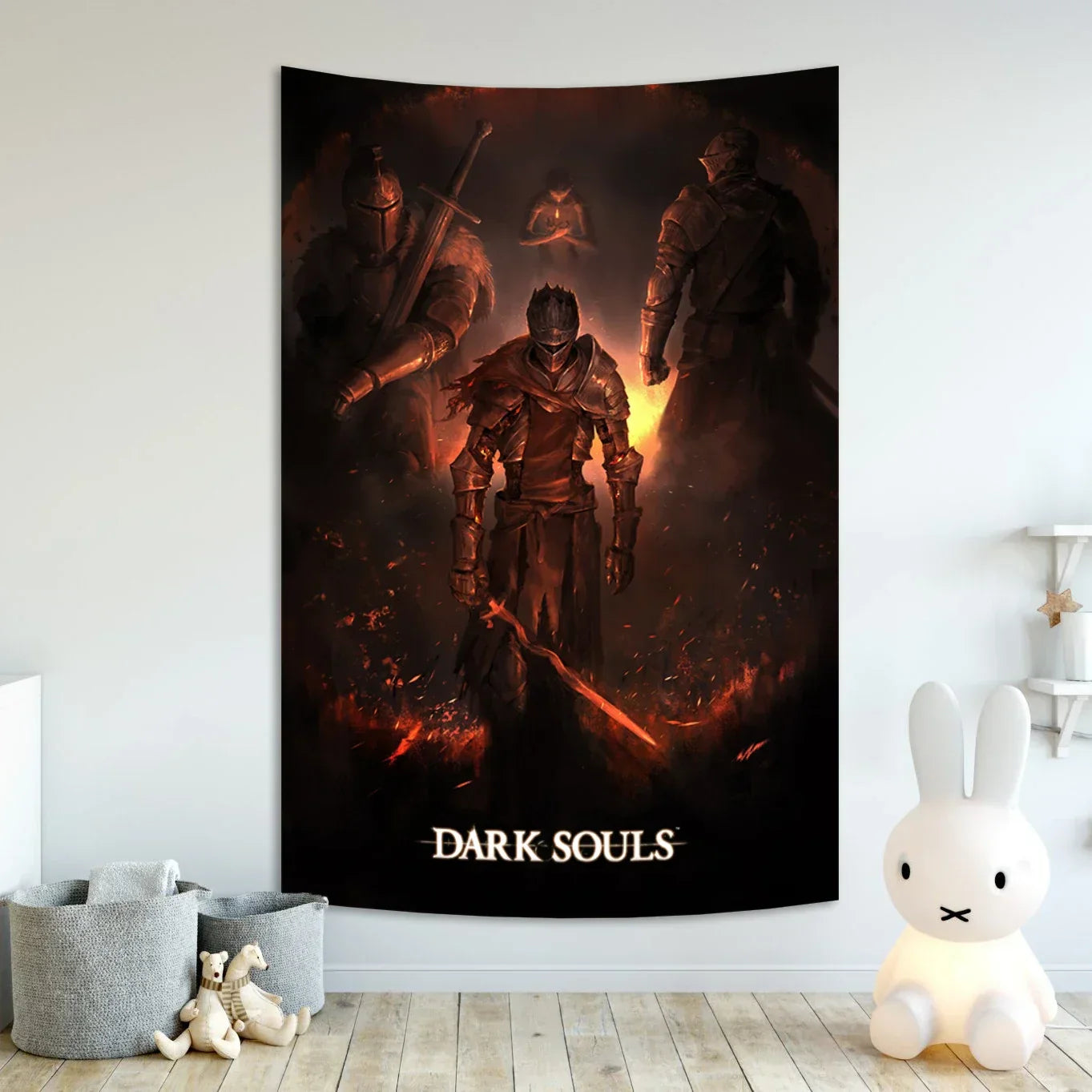 DecorBites™ Dark Souls 3 Tapestry: Gamer Room Decor Psychedelic Background.
