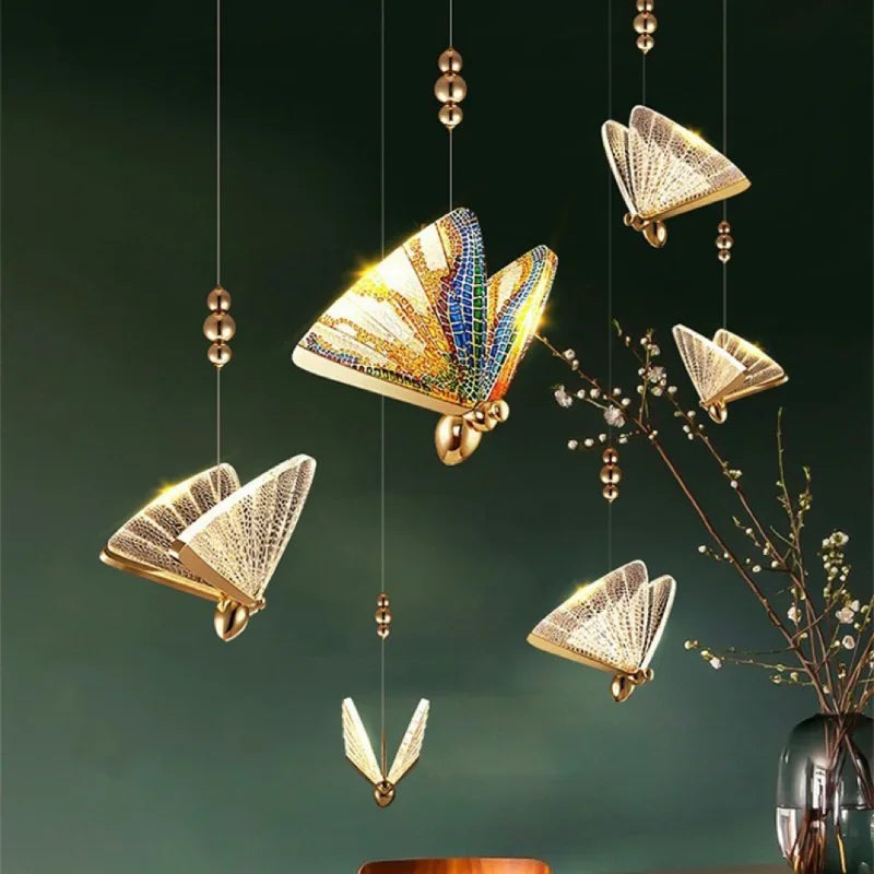DecorBites™ Crystal Butterfly Pendant Lamp for Bedroom and Kitchen Lighting