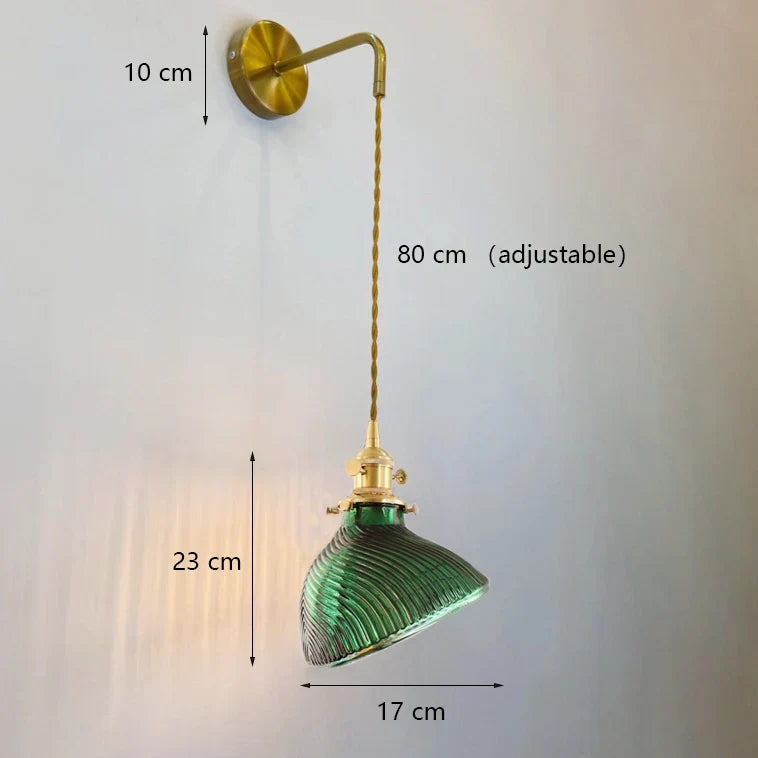 Green Glass Brass Chandelier
