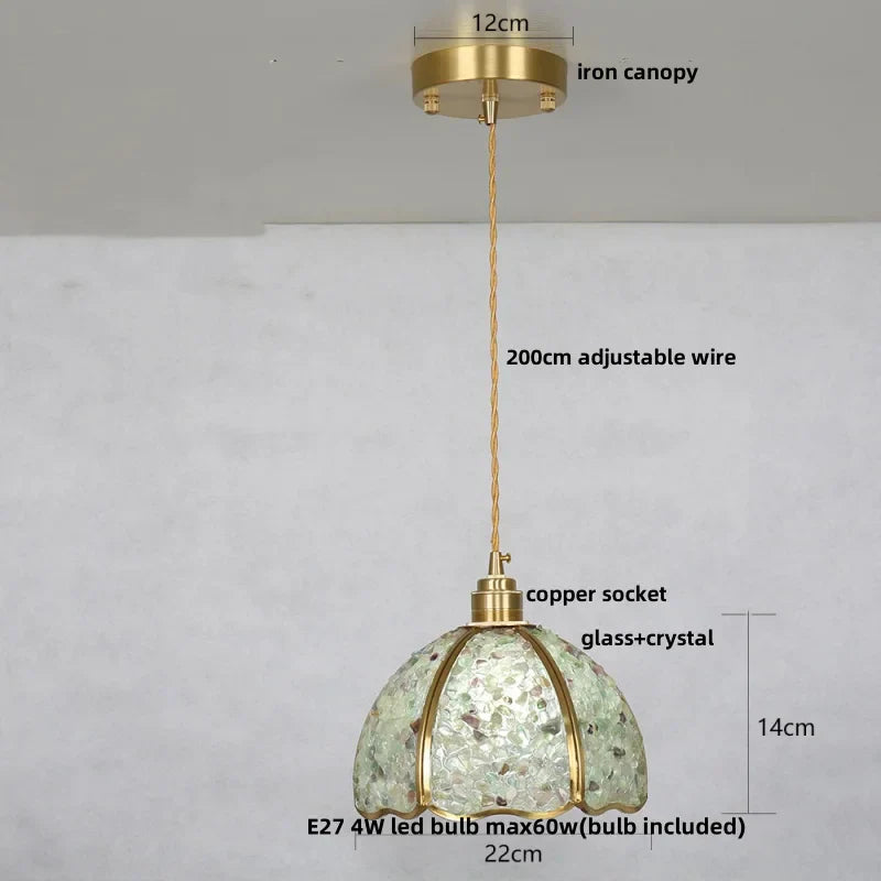DecorBites™ Crystal Glass LED Pendant Lamp with Adjustable Copper Socket for Modern Luxury Décor