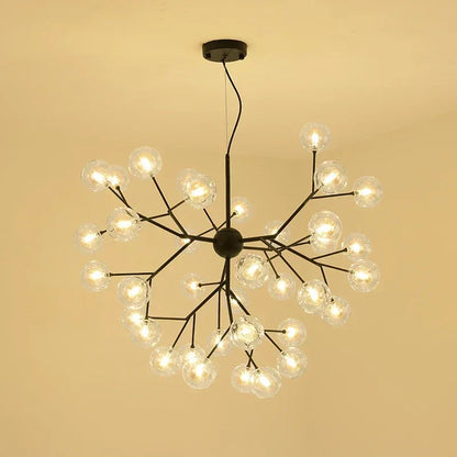 DecorBites™ Heracleum Firefly Glass Round Ball Chandelier - Luxury Staircase Dining Room Lighting