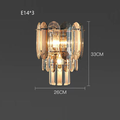 DecorBites™ Crystal LED Wall Lamp: Minimalist Luxury Lighting for Living Room TV Background