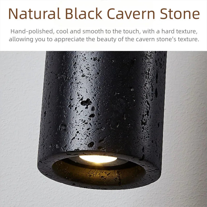 Black Stone Pendant Light