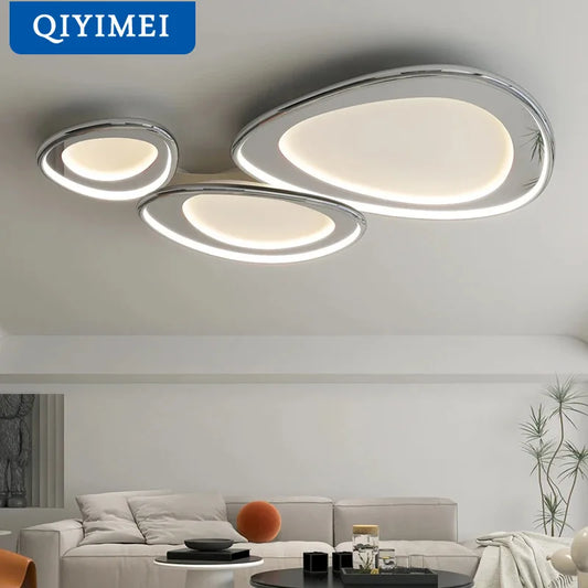 DecorBites™ LED Chandeliers White Chrome Kitchen Light Fixture Modern Home Lighting