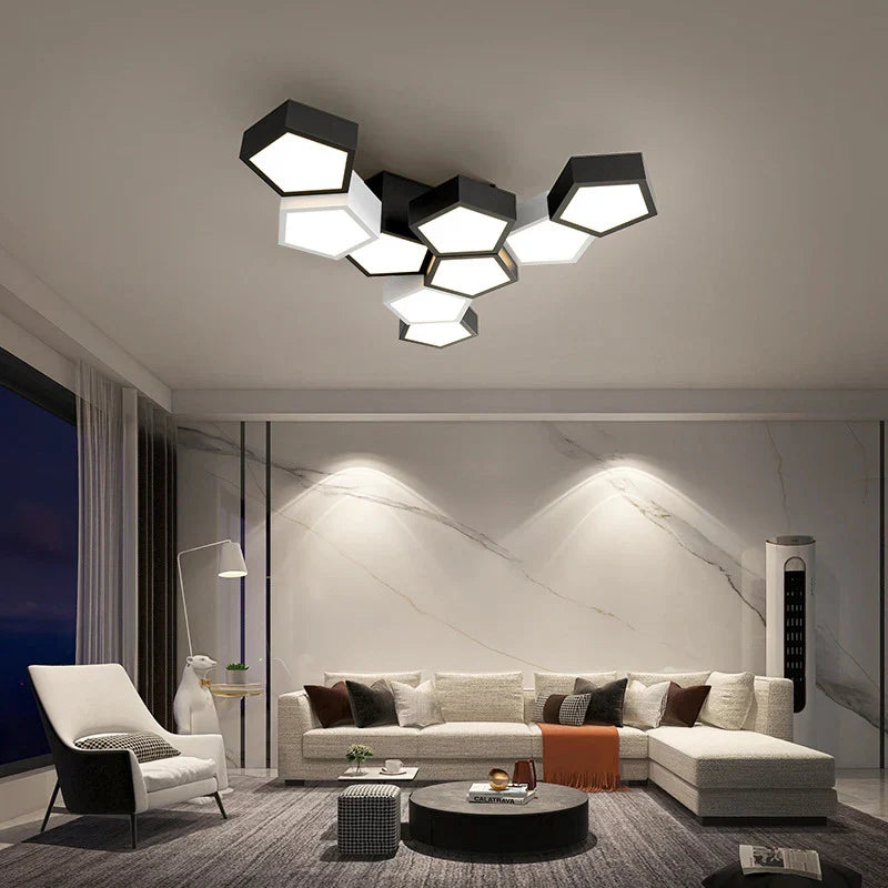 DecorBites™ Geometric Ceiling Lamps: Modern & Creative Lighting Fixtures for Master Bedroom