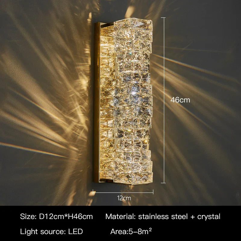 DecorBites™ Crystal Wall Sconce: Elegant Bedroom & Living Room LED Wall Lamp