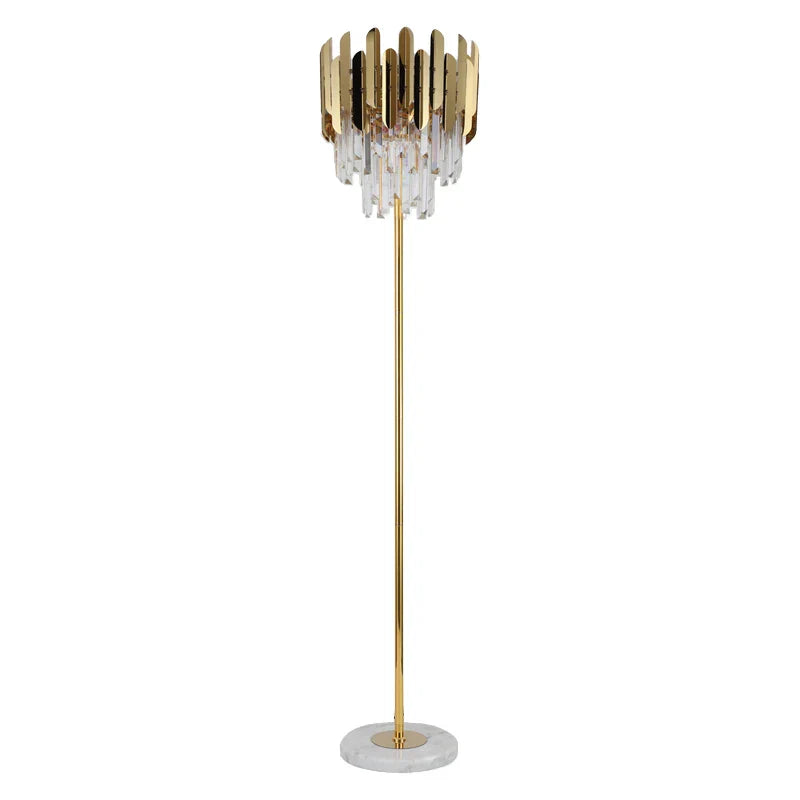 DecorBites™ Crystal Gold Floor Lamp for Bedroom & Living Room - Modern Luxury LED Light