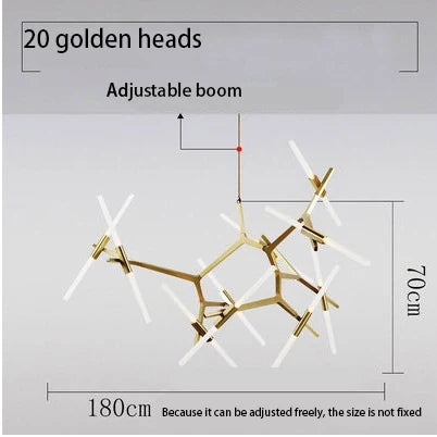 Black Gold LED Pendant 16-Head Dual-Tone