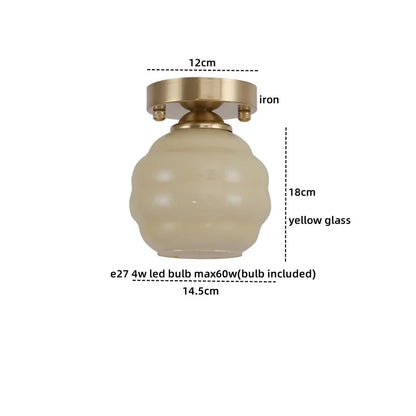 DecorBites™ Creamy Glass Iron LED Ceiling Light - Modern Indoor Lighting Fixtures