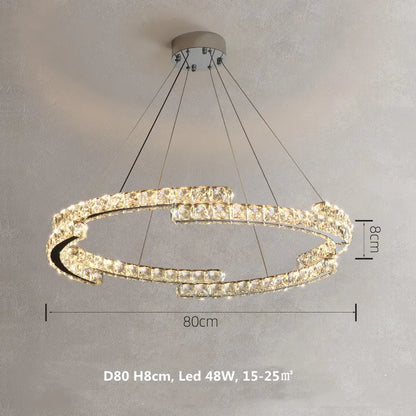 DecorBites™ Crystal LED Pendant Lights Chrome Steel Modern Luxury Fixtures