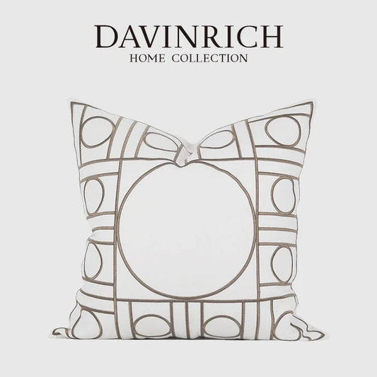 DecorBites™ Geometric Embroidered Noble Cushion Covers for Living Room Sofa