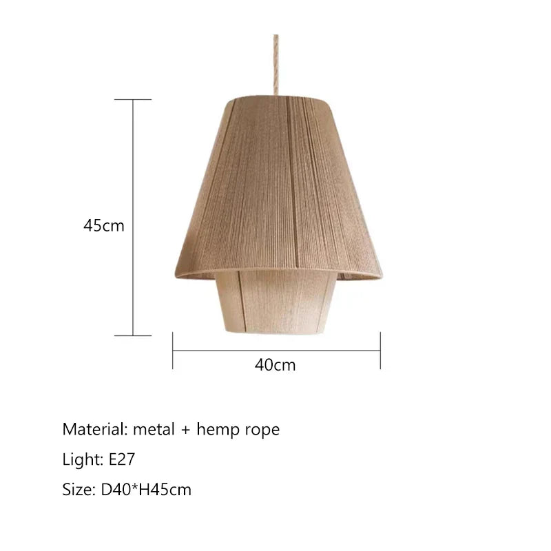 DecorBites™ Hemp Rope Rattan Weave Chandelier LED Pendant Lights for Home Decor & Dining