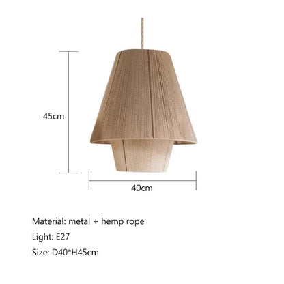 DecorBites™ Hemp Rope Rattan Weave Chandelier LED Pendant Lights for Home Decor & Dining