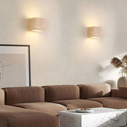 DecorBites™ Cuboid Stone LED Wall Lamp 3000K Parlor Bedroom Stairs Creative Lighting