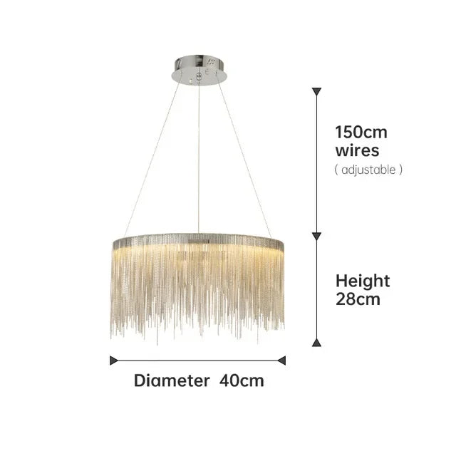 Gold Chain Tassel Chandelier