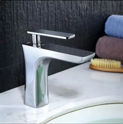 DecorBites™ Basin Faucet: Black/White Brass Mixer Tap, Bathroom Sink Water Crane, Hot & Cold.