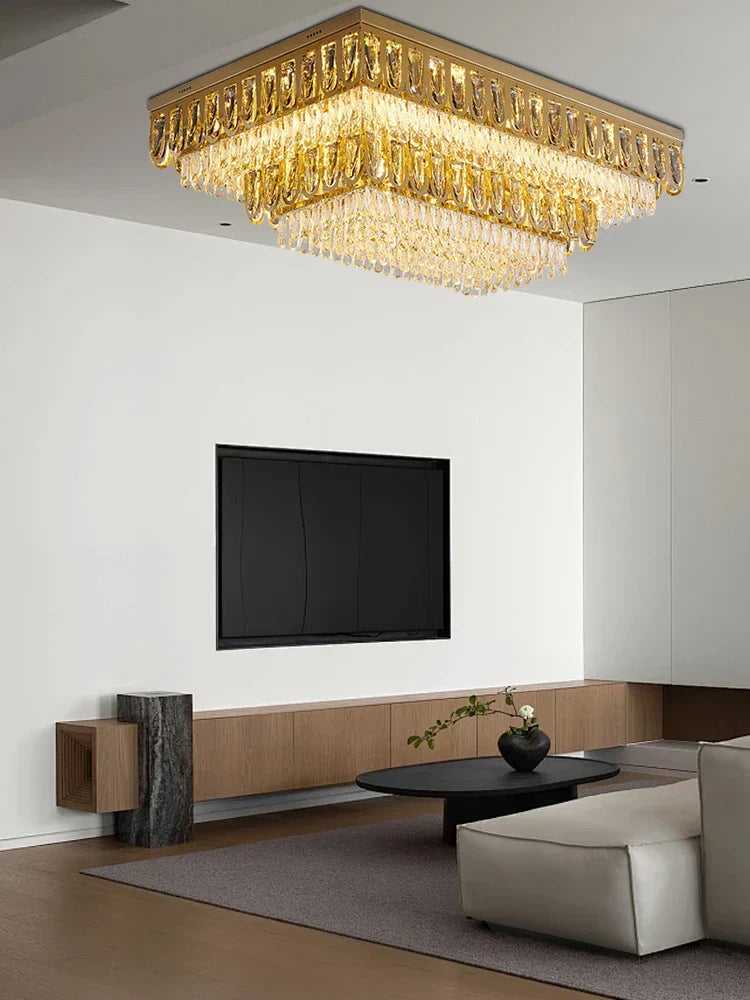 Gold Vintage Crystal Chandelier