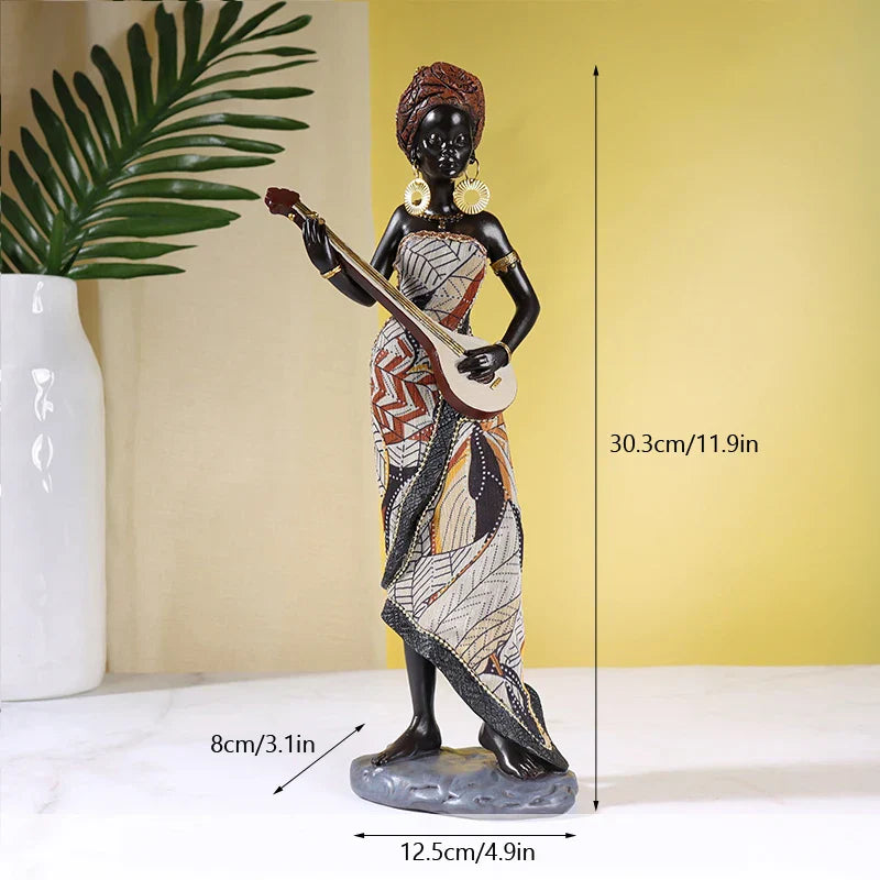 DecorBites™ African Exotic Black Mother And Child Resin Statues Retro Figurines For Home Decor