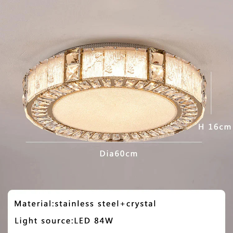 DecorBites™ Crystal Glass Luxury Ceiling Chandelier - Gold LED Home Decor
