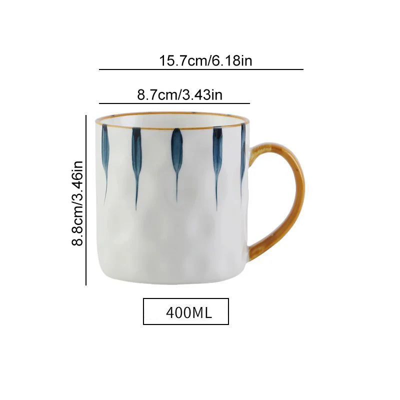 Porcelain Japanese Mug Set With Spoon And Lid
