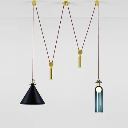 DecorBites™ Glass Chandelier: Adjustable Shape, LED Decorative Lamps for Restaurant, Bedroom, Bar.
