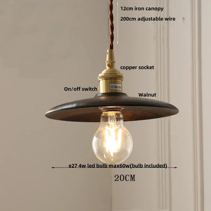 DecorBites™ LED Wood Pendant Light Fixture | Adjustable Hanging Lamp for Home Decor