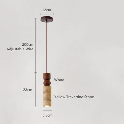 DecorBites™ LED Yellow Travertine Hanging Lamp for Home Decor and Lighting Fixtures