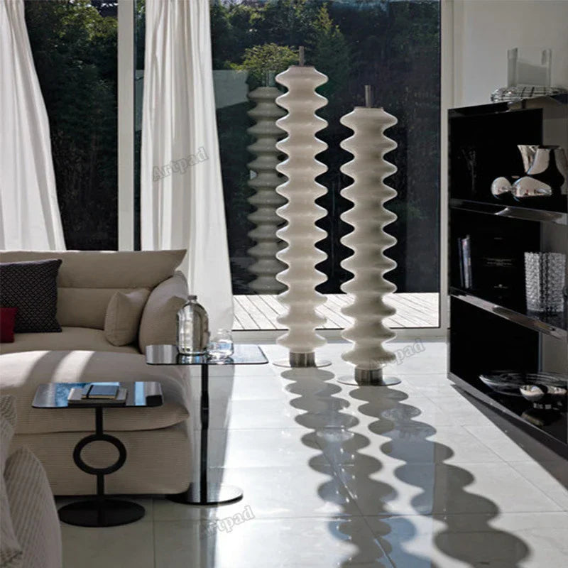 DecorBites™ Gourd Glass Floor Lamp: Nordic Design LED Night Light for Bedroom and Living Room