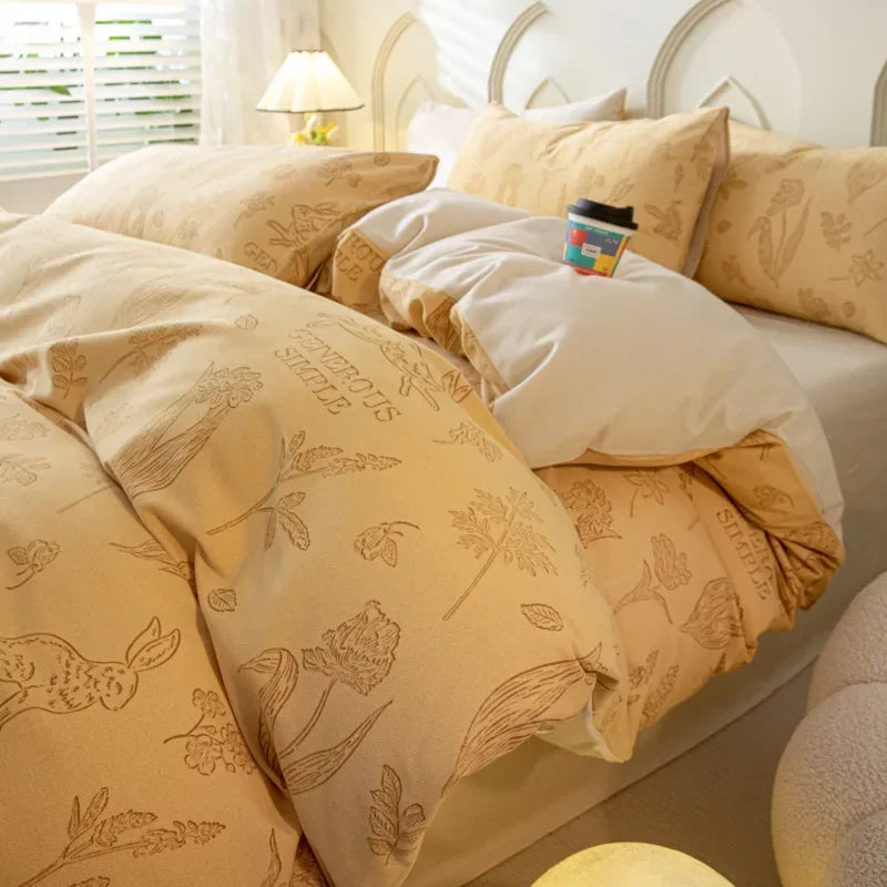 DecorBites™ Cozy Cotton Bedding Set: 160X210cm Quilt Cover for Adults, Warm & Soft Duvet Cover