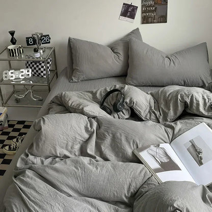 DecorBites™ Cotton Bedding Set with Comforter Cover, Sheet, and Pillowcase Set