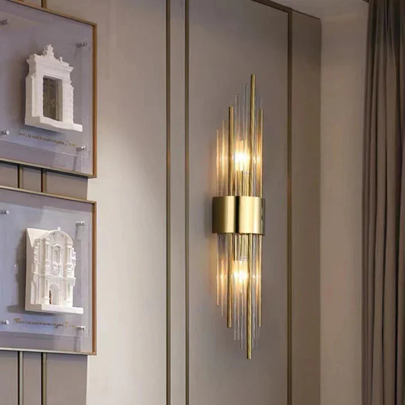 DecorBites™ Clear Crystal LED Wall Lamp Stainless Steel Sconces