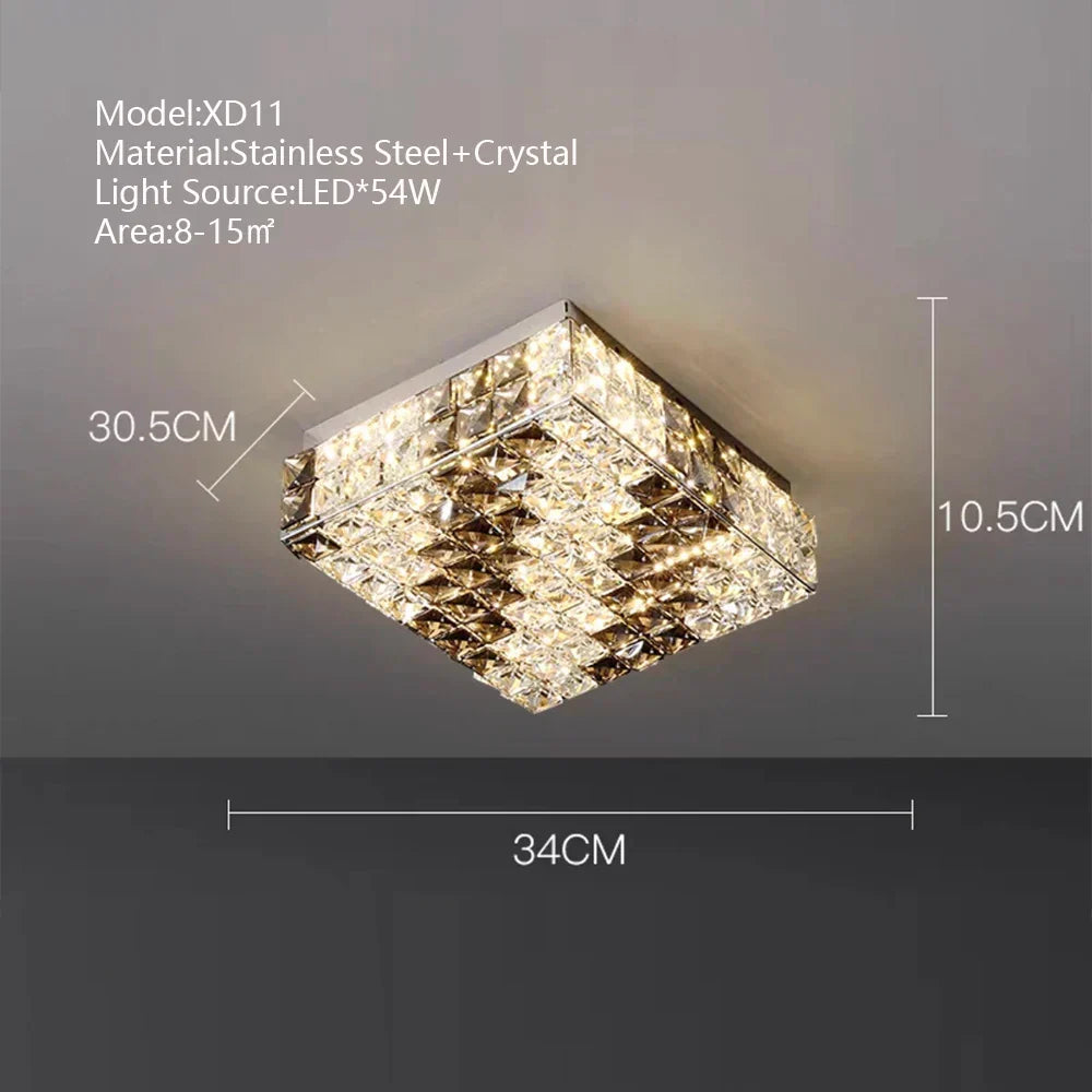 DecorBites™ Crystal LED Rectangle Chandelier for Elegant Home Decor