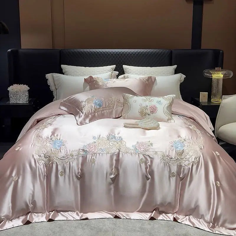 Cream Brocade Bedding Set