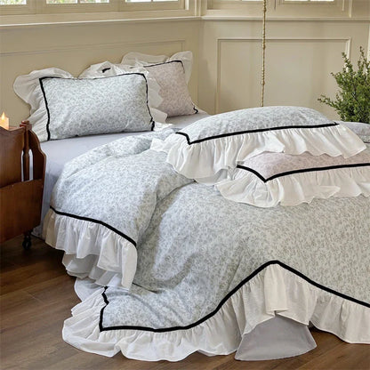 DecorBites™ Cotton Bedding Sets: Sheet, Pillowcase, Duvet Cover, Queen King RU