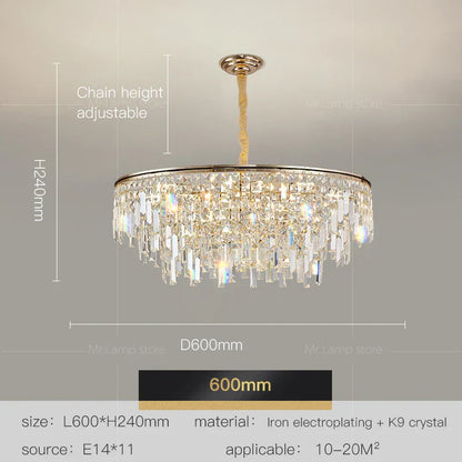 DecorBites™ Crystal LED Chandelier for Living Room, Dining & Bedroom - High-end Luxury Lighting