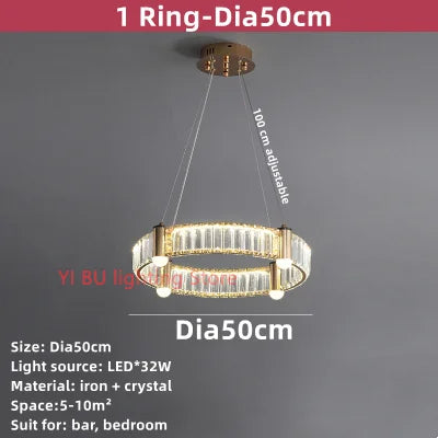 DecorBites™ Crystal Ceiling Chandelier LED Indoor Lighting for Living Room Bedroom Study